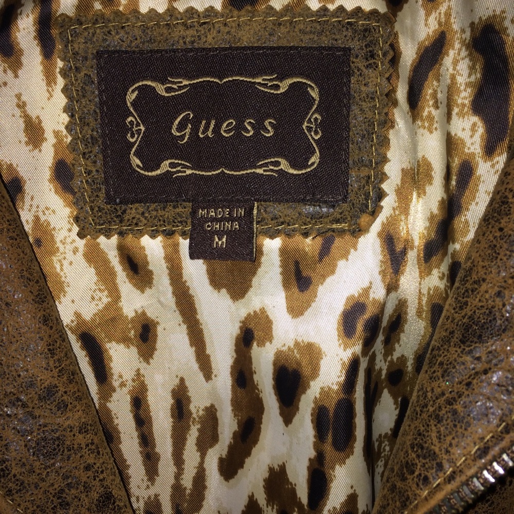 Guess Super Soft Brown Genuine Leather Jacket - Picture 3 of 8